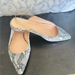 Nanette Lepore Women's Snakeskin Slingback Shoes - Black and Gray